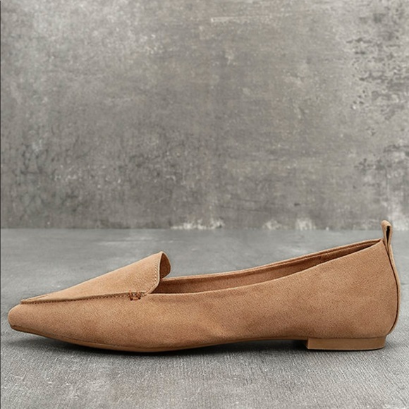 NWT Emmy Camel Suede Pointed Loafers - Picture 3 of 5